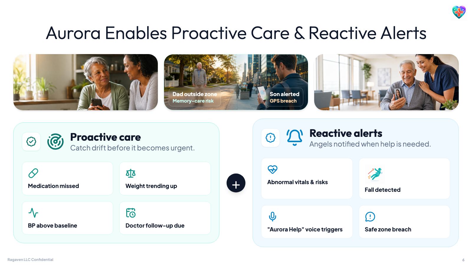 Professional caregiver supporting a senior